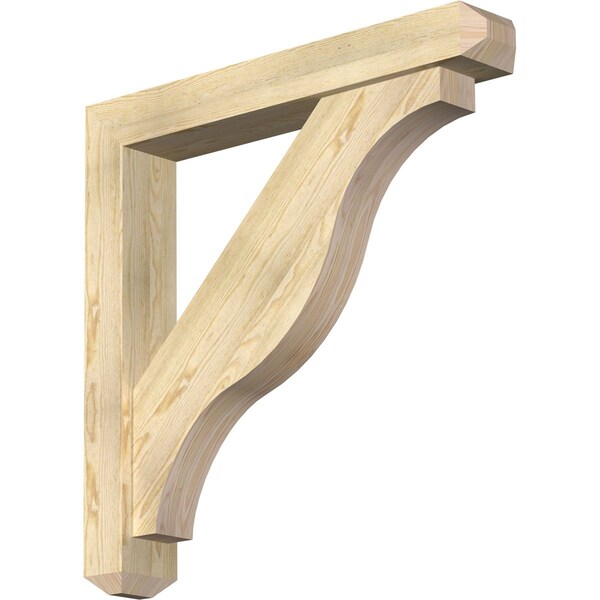 Ekena Millwork Funston Craftsman Rough Sawn Bracket w/ Offset Brace, Douglas Fir, 6"W x 38"D x 38"H BKT0604X38X38FST04RDF - main